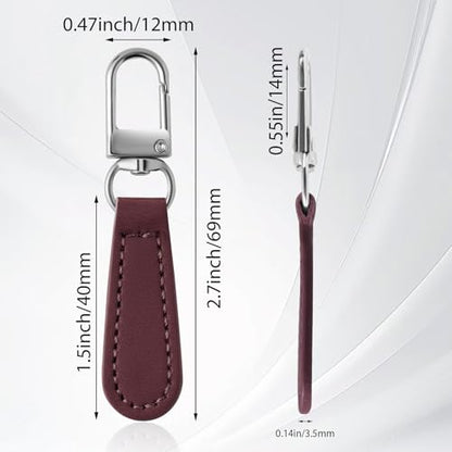 Deoward Zipper Pull Replacement Leather Handle Detachable Zipper Repair Tab for Luggage, Backpacks, Suitcases, Jackets, Purses, Handbags (8 PCS) - style: Leather Handle Zipper Pulls (Burgundy)