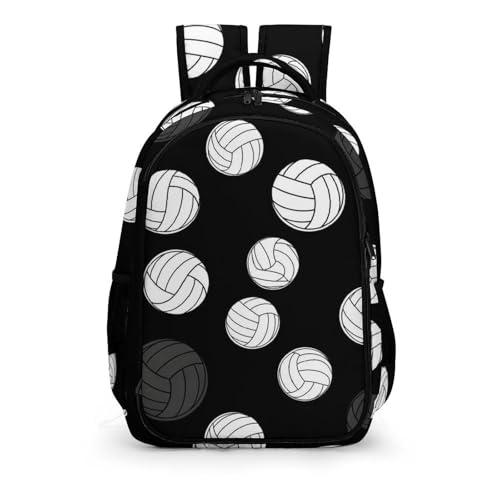 Backpack Volleyball Black And White, Lightweight Water Resistant Casual Daypack for Travel Commute and Hiking - color: Pattern (353)