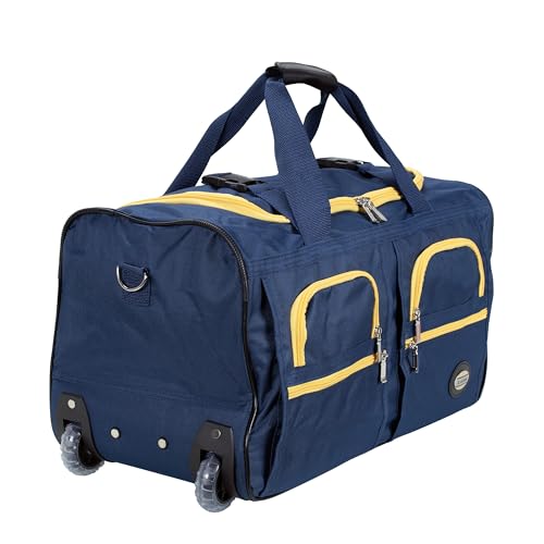 Rockland Rolling Duffel Bag, Black, 22" - color: NAVY, size: 40"