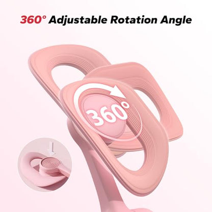 MERACH Thigh Trainer, Pelvic Floor Exercise Devices with Resistance Band, Inner Thigh Exerciser for Women, Home Fitness Equipment for Hip/Leg/Butt - color: Pink