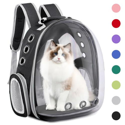 Pet Backpack Carrier,Bubble Backpack Cat Carrier,Pets and Small Dogs,Space Capsule Pet Carrier for Traveling, Walking, Hiking and Outdoor Activities (Black) - color: Black