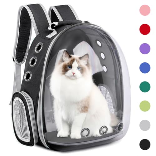 Pet Backpack Carrier,Bubble Backpack Cat Carrier,Pets and Small Dogs,Space Capsule Pet Carrier for Traveling, Walking, Hiking and Outdoor Activities (Black) - color: Black