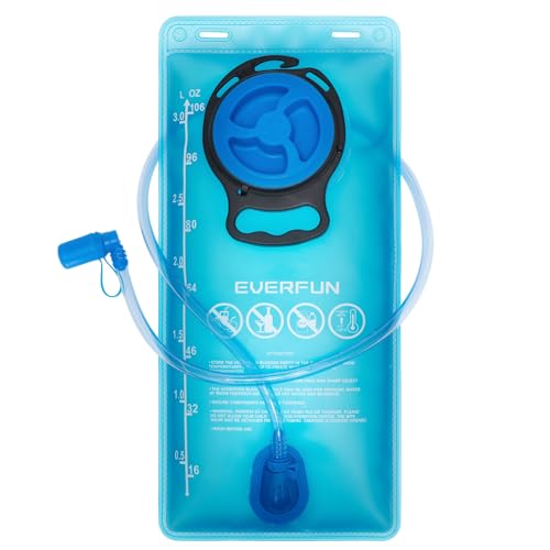EVERFUN Hydration Bladder 2L/3L Water Reservoir for Hiking Backpack, Leak Proof Water Bladder with Detachable Hose & High Flow Ergonomic Bite Valve, Water Pouch for Cycling, Running - style: 3 L / 100 oz
