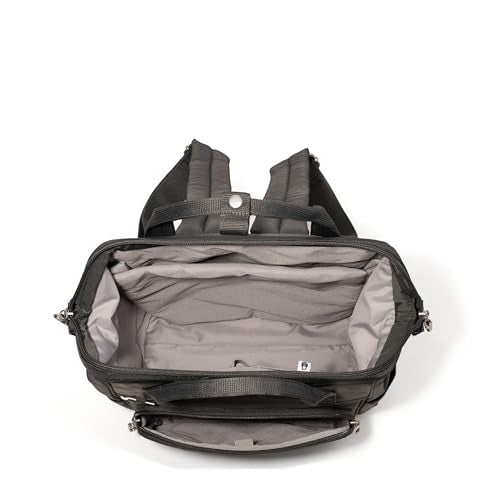 Baggallini Securtex Anti-Theft Windsor Backpack for Travel, Work & College, RFID & Locking Zipper, Up to 16" Laptop - color: Charcoal
