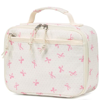 LEDAOU Lunch Box Kids Insulated Lunch Bag Girls Toddler Reusable Lunchbox for School Picnic Hiking (Pink Bow) - color: Pink Bow