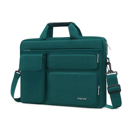 MOSISO Laptop Shoulder Bag 15.6 inch, 15-15.6 inch Computer Bag Compatible with MacBook Pro 16 inch, HP, Dell, Lenovo, Notebook with 2 Raised&1 Flapover&1 Horizontal Pocket&Handle&Belt, Teal Green - color: Teal Green, size: 16 inch
