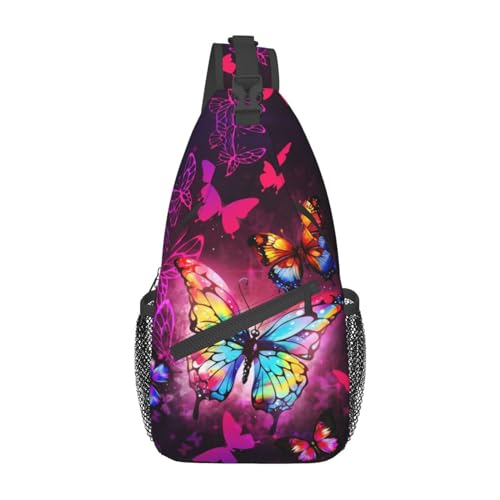 Butterflies Sling Bag Crossbody Sling Backpack for Women Men Travel Hiking Daypack Chest Shoulder Bag | Travel - color: 24