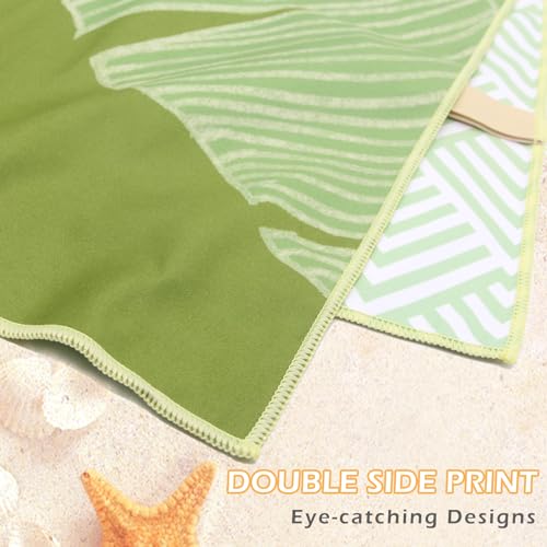 Eunzel Microfiber Beach Towel, Quick Dry Travel Towel Large Sand Free Towel for Beach, Camping, Swim Pool, Gym, Sports& Yoga 71"x32", Palm Green - color: 1 Pack_palm Green