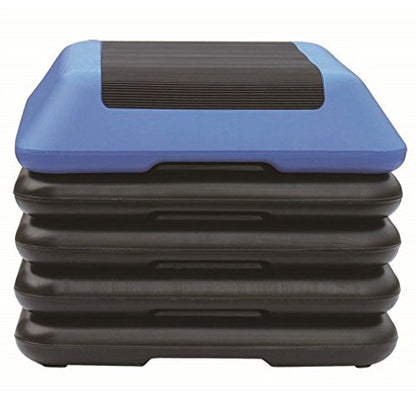 16" x 16" Adjustable Workout Aerobic Stepper in Fitness & Exercise W/4 Risers (Blue & Black)