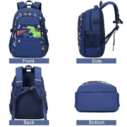 ACESAK Boys Dinosaur Backpack - 3PCS School Backpack Set With Lunch Box and Pencil Case for Kindergarten, Elementary, Preschool, Middle School - color: Dinosaur
