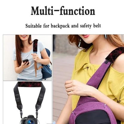 Red Spider Web Car Seat Belt Cover Pad,omfortable Seat Strap Pads,Compatible with All Models of Seatbelt Covers,Can Be Used As A Backpack Shoulder Pad, Essential Car Seat Shoulder Strap Pads - color: Red Spdier Web