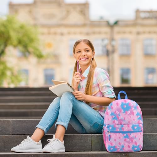 Trail maker 17 inch Backpack for Travel & Commute, Zippered Front & Mesh Side Pockets, Padded Straps - color: Loving Hearts