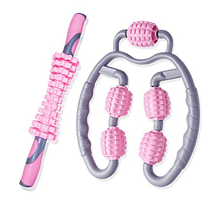Foam Roller Set Release Muscle Roller Stick,Trigger Point Massage Stick for Calves,Thigh,Arm,Deep Tissue,Massage Tool for Relieve Muscle Soreness Stiffness&Tight Muscles After Workout Exercise