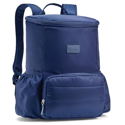 Fit & Fresh Insulated Backpack Soft Cooler – Leak-Resistant Beach & Travel Bag for Women, 24 Can Capacity Picnic & Cooler Bag - color: Midnight Blue