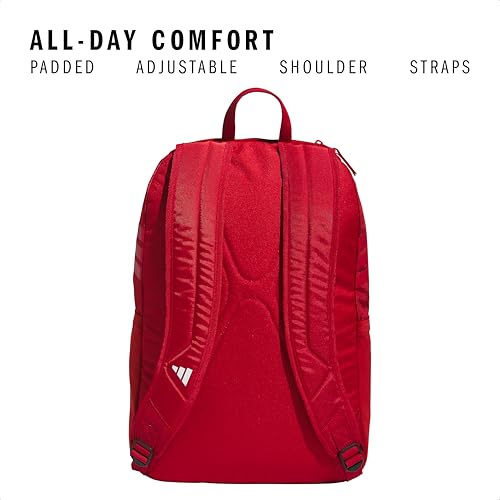 adidas Stadium 4 Soccer Backpack – Team Sports Bag with Ball Pocket, 36L - color: Power Red 2/White