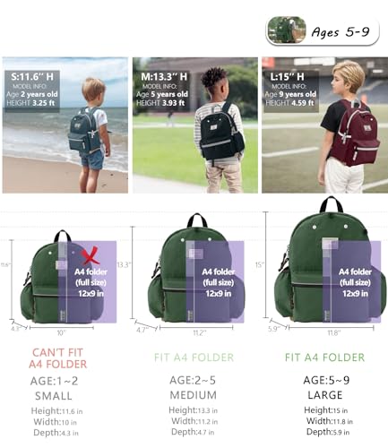 Kids Backpack for Boys: Boys Backpack 6-10 - Kindergarten Elementary School Bookbag for Boy - color: Broccoli, style: Ages 6-10 (15" H Fit A4 Folder)