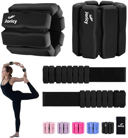 Ankle Wrist Weights for Women Men, One Pair of 2lbs/3lbs/4lbs Adjustable Arm & Leg Weights Silicone Wearable Weighted Bracelet for Pilates Yoga Walking Running Home Gym Fitness Strength Training Weight Loss Exercises Physical Therapy Dance Swimming Water