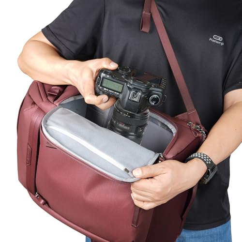 VANGUARD VEO Metro B20L Camera & Everyday Backpack (Magenta) – Fits 70–200mm Attached, 14" Laptop Storage, Convertible Daypack Design, Carry-On Ready - color: Magenta, size: 20L