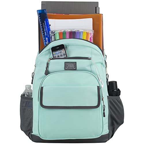 Eastsport Travel Laptop Backpack, Business Water Resistant Slim Sturdy Laptops Backpack College Work Computer Bag Unisex Fits 15" Notebook, Light Blue Mint