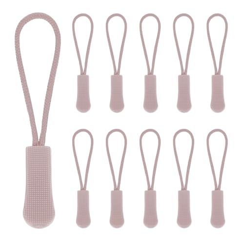PATIKIL 2.6 Inch Zipper Pulls Replacement, 50 Pcs Nylon Cord Extension Zipper Pull Tab Tags for Handbag Backpacks Jackets Luggage Purses, Dark Gray Pink - color: Dark Gray Pink