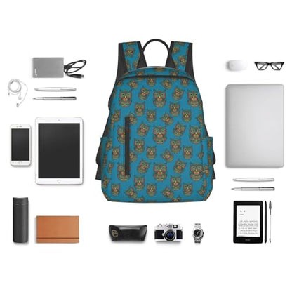 Anti Scratch Polyester Backpack Owl Print Boho Ethnic, Smooth Surface Multipurpose Travel Pack for All Weather Daily Use Unisex - color: Picture (824)