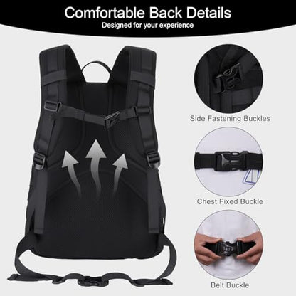 MOSISO 30L Military Tactical Backpack for Men, Daypack 3 Day Bug Out Bag Hiking Rucksack with Bottle Holder for Sport Outdoor Hiking Camping Training, Black