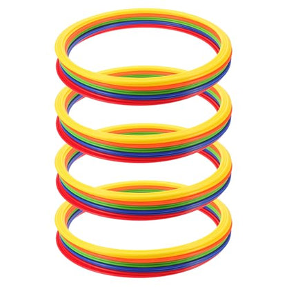 20pcs Plastic Ring Toss Game Set - 15.8 Inch Soccer Agility Practice Jumping Hoop - Speed Training Toy for Backyard Outdoor Family Party Favor