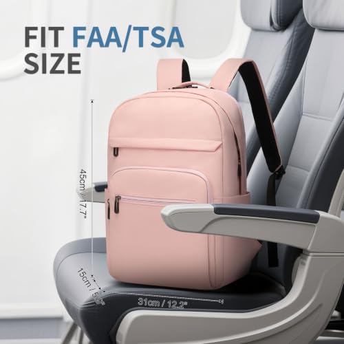 16 Inch Laptop Backpack for Men, Business Work Backpack for Everyday Commute, Waterproof Travel Office Computer Bag, Pink - color: Pink Soft Sheel