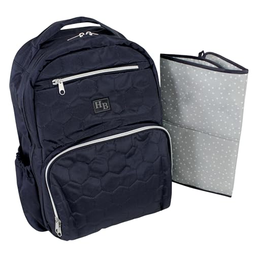 Hudson Baby Unisex Baby Premium Diaper Bag Backpack and Changing Pad, Navy, One Size - color: Navy