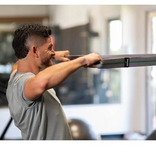 Fabric Resistance Bands with Looped Handles for Pull Up Assistance, Stretching, Mobility & Rehab | Long Non-Slip Workout Bands for Strength Training, Recovery & Home Gym Exercise - color: Gray - Medium