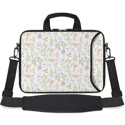 RICHEN 17 inch Laptop Shoulder Bag Carrying Case with Handle Fits 15.6/16/17/17.3/17.4 inch Laptop Notebook (Flowers Swallows, 16-17.3 inch) - color: Flowers Swallows