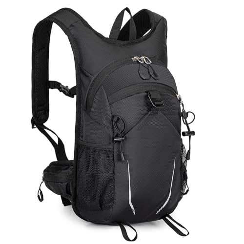 10L Small Hiking Backpack, Mini Travel Daypack for Men Women, Lightweight & Water Resistant - color: Black