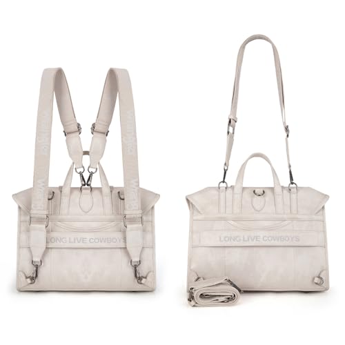 Wrangler Laptop Bag for Women Messenger Bag Briefcase Computer Backpack Convertible Satchel Bag - color: Beige, size: 13 inch
