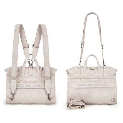 Wrangler Laptop Bag for Women Messenger Bag Briefcase Computer Backpack Convertible Satchel Bag - color: Beige, size: 13 inch