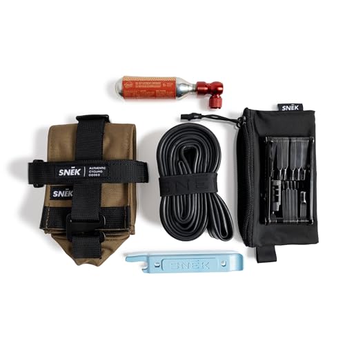 Snēk Small Parts Pouch for Bikes | Durable Organizer Bag for Tire Levers, Valve Cores, Patch Kit, Multi-Tool, Compact Accessories |Travel and Cycling Gear Bag | Black