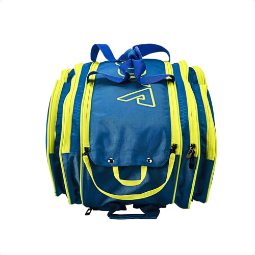JOOLA Tour Elite Pickleball Bag – Backpack & Duffle Bag for Paddles & Pickleball Accessories – Thermal Insulated Pockets Hold 4+ Paddles - Includes Fence Hook - color: Navy/Yellow