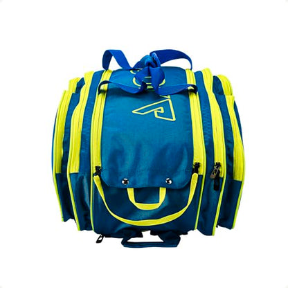 JOOLA Tour Elite Pickleball Bag – Backpack & Duffle Bag for Paddles & Pickleball Accessories – Thermal Insulated Pockets Hold 4+ Paddles - Includes Fence Hook - color: Navy/Yellow