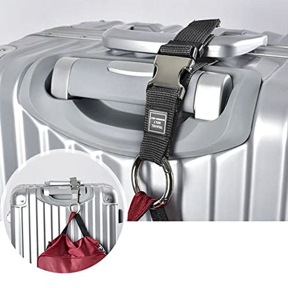 Add-A-Bag Luggage Strap Jacket Gripper, Luggage Straps Baggage Suitcase Belts Travel Accessories - Make Your Hands Free, Easy to Carry Your Extra Bags, Black - color: Black