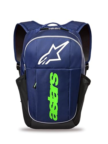 Alpinestars GFX Boss Backpack, Motorcycle, Powersports Commuter, Padded Laptop Sleeve, One Size, Navy/Green - color: Navy/Green