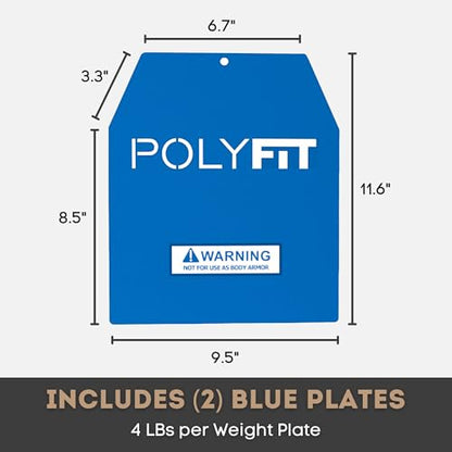 POLYFIT Weight Vest Plates - Weighted Plates for Strength Training Weight Vests - 4lb, 6lb, 9lb, 14lb, 19lb Pairs - color: 4 LB (Blue) Pair