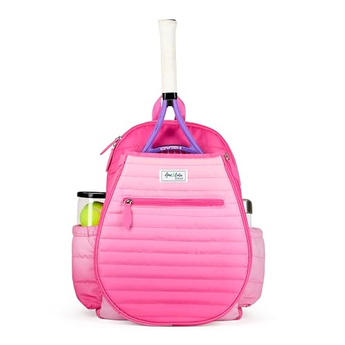 Ame & Lulu Kids Big Love Tennis Backpack - color: Hot Pink Ombre Puffer