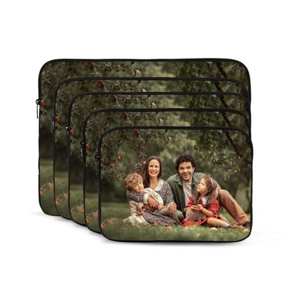 Custom Laptop Sleeve Bag with Logo Image Personalized Add Your Own Text Photo Laptop Case Business Briefcase with Zipper for Ultrabook, Notebook, Tablet(17nch) - color: Black, size: 17 inch