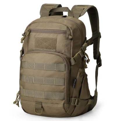 Mardingtop Small Tactical Backpack,Molle Hiking Backpack for Backpacking,Cycling and Biking,15L Backpack - color: Khaki, size: 15L