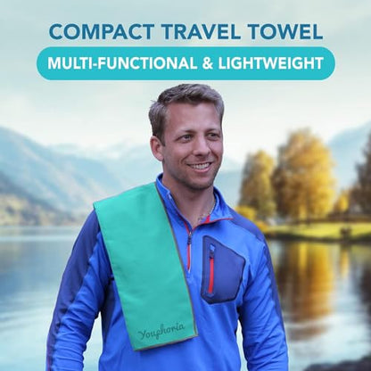 Youphoria Microfiber Travel Towel Fast Drying Lightweight - Quick Dry Towel for Camping, Beach, Backpacking, Hiking & Sport - color: Mint/Gray, style: 36" x 78" (X-Large)