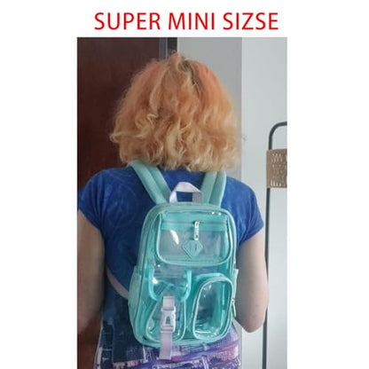 PIG PIG GIRL Mini Clear Backpack for Stadium Events, Small Clear Bag for Child for Festival Concert,Purple(Not Fits School) - color: Mini-purple