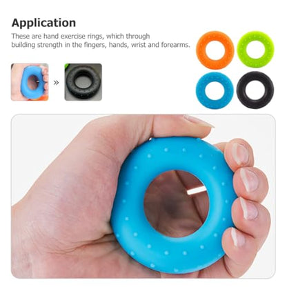 4pcs Hand Grip Strengthener Set Silicone Finger Exerciser Multi-resistance Muscle Strength Training Circles for Home Workout and Rehabilitation