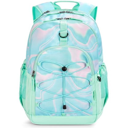 Choco Mocha Teal Backpack for Teen Girls, Travel School Backpack for Girls Middle School Large Bookbag 18 Inch, Green - color: Teal-green