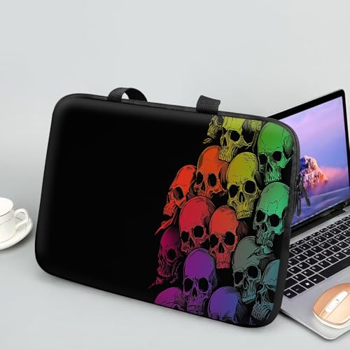 14 15 15.4 15.6 inch Laptop Handle Bag Computer Bag, Pouch Holder Notebook Sleeve Cover Soft Case Compatible for Dell,Lenovo,Toshiba HP, Asus Notebook-Colorful Skulls - color: Colorful Skulls