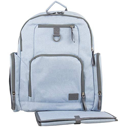 BODHI Baby Portable Diaper Changing Pad Diaper Changer Travel Bag, Changing Mat, Baby Changing Station, Infant Gift, Light Blue Chambray - color: Light Blue Chambray