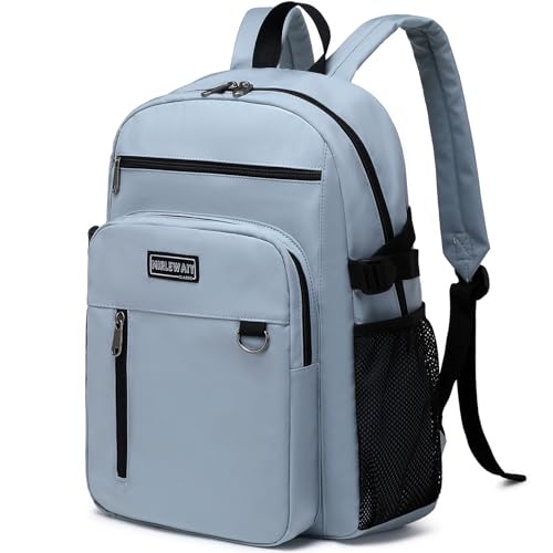 MIRLEWAIY Classical School Backpack Lightweight Bookbag Casual Daypack Travel Work Bag For Teenagers College Girls boys - color: Steel-blue